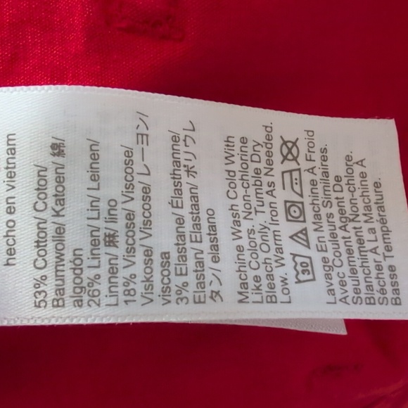 Jcrew Factory Women’s Red Wide-Leg Cropped Pants 26 - Picture 3 of 7